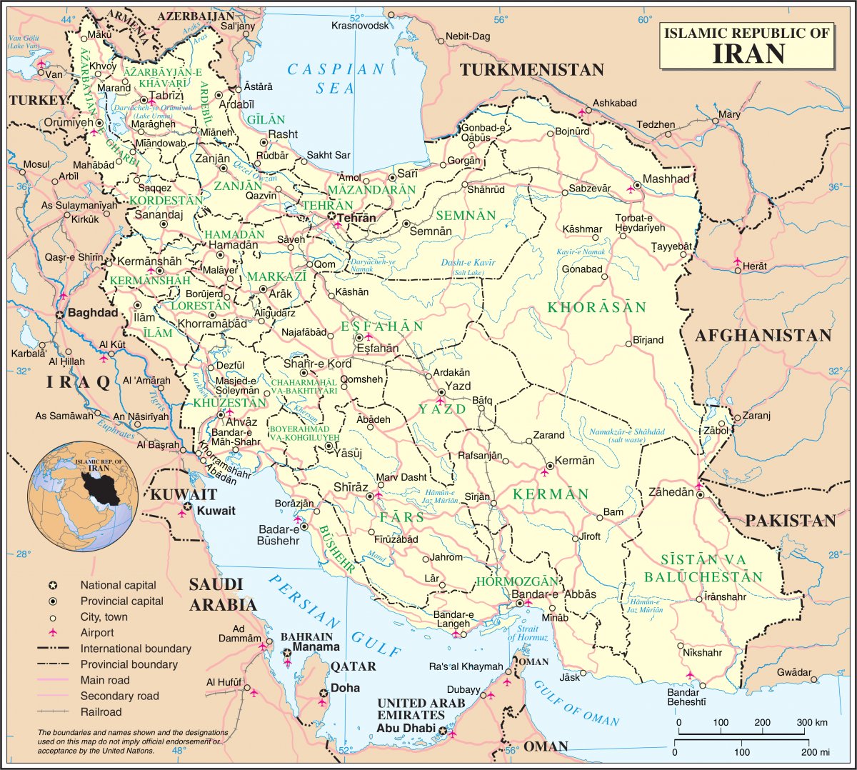 Map of Iran, 2024